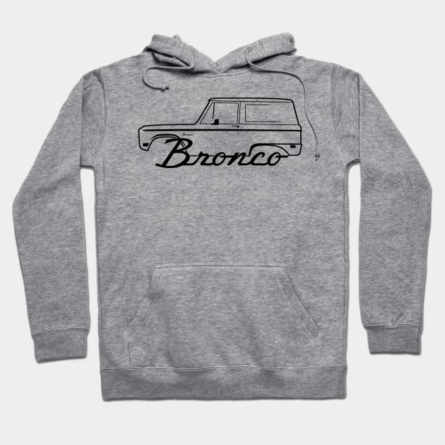 1966-1977 Ford Bronco Side Black With Logo Hoodie by The OBS Apparel